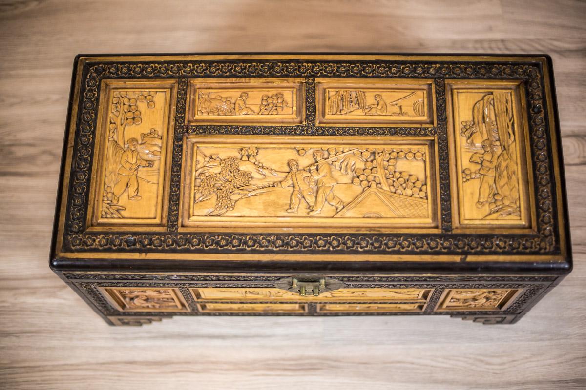 20th Century Oriental, Carved Chest, 1970s For Sale
