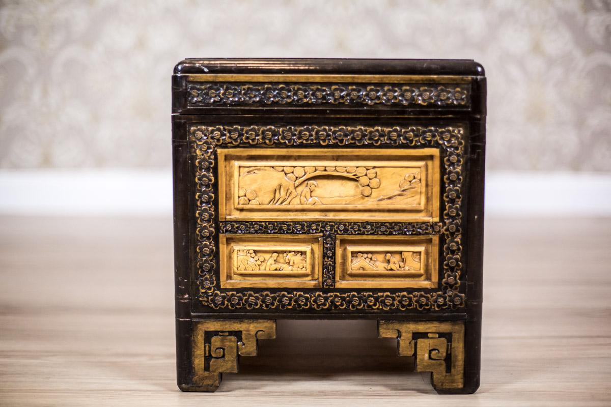 Wood Oriental, Carved Chest, 1970s For Sale