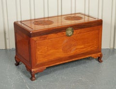 Oriental Chinese Camphor Teak Blanket Chest Trunk Circa 1920