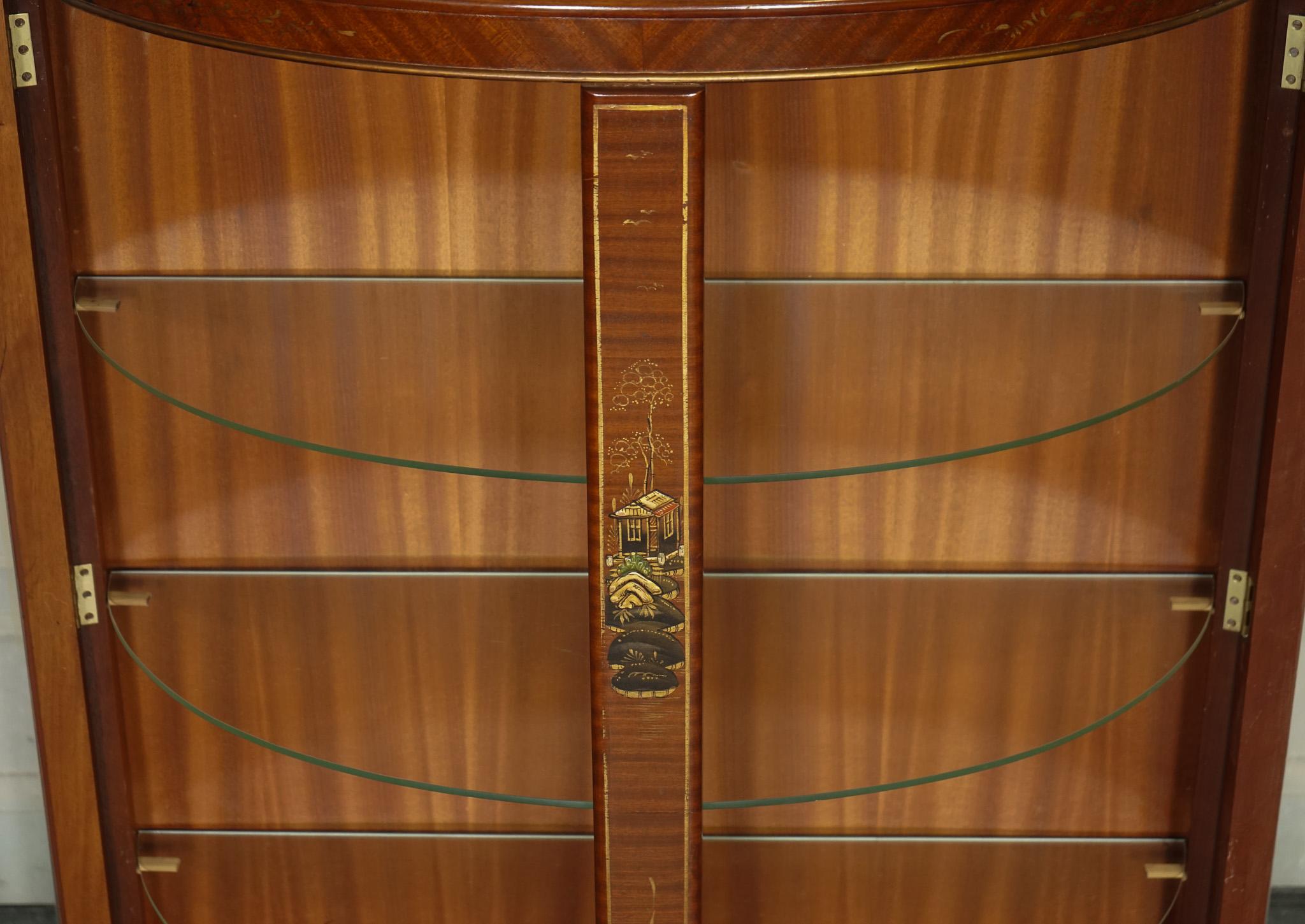 mueble vitrina oriental chino con estantes de cristal en venta 5