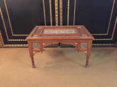 Antique Oriental Coffee Table Inlaid with Finest Mother of Pearl