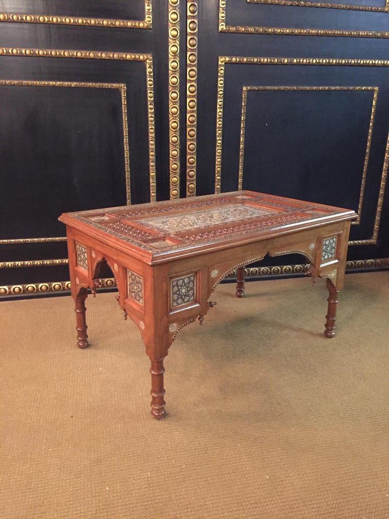 Oriental Coffee Table, Inlaid with Finest Mother of Pearl For Sale at