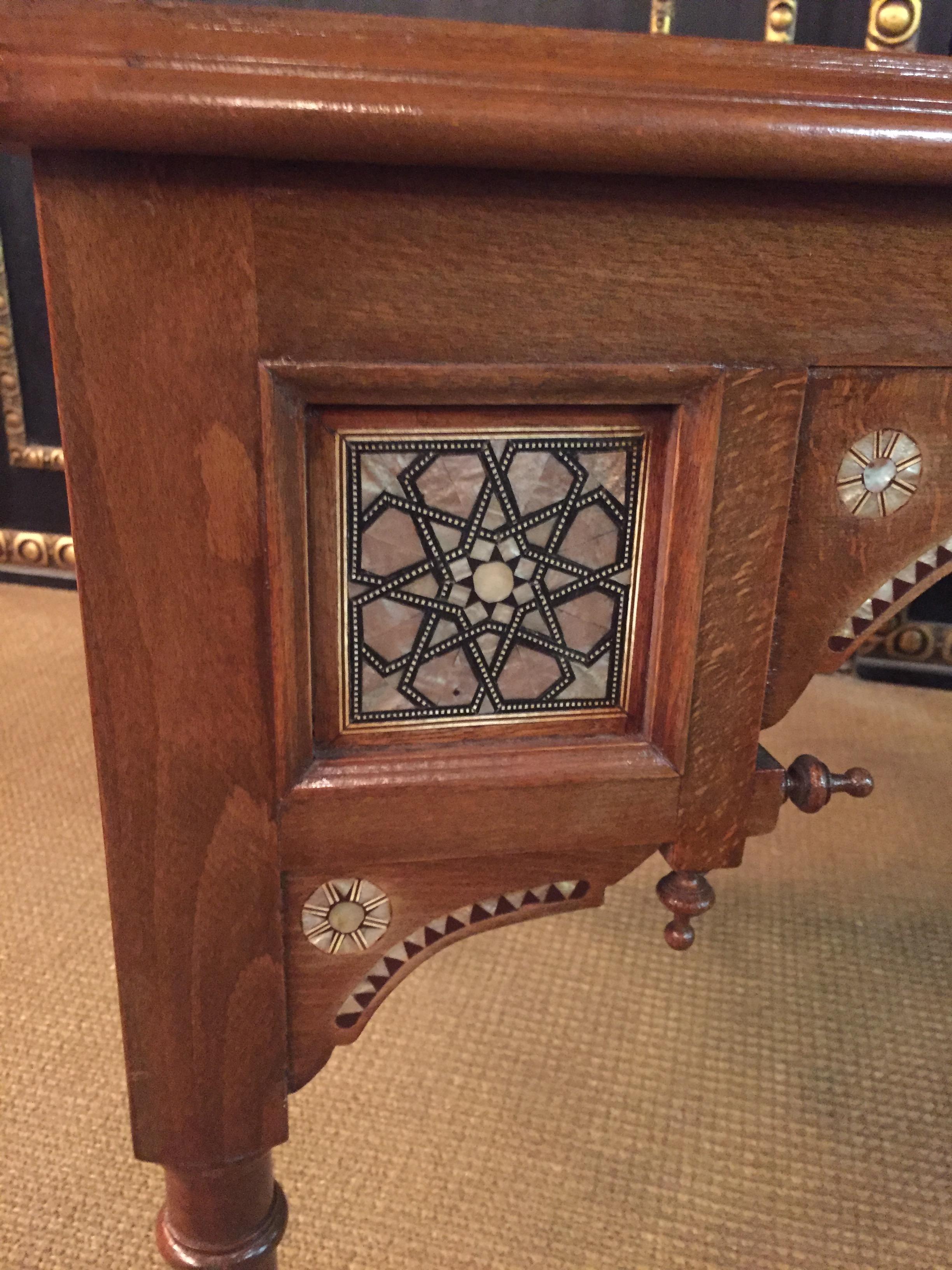 Unknown Antique Oriental Coffee Table, Inlaid with Finest Mother of Pearl