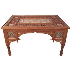 Antique Oriental Coffee Table Inlaid with Finest Mother of Pearl