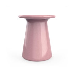 Oriental Craquelet Pink Glazed Ceramic Stool