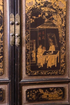 Oriental Cupboard, Lacquered Wood, 19th-20th Century