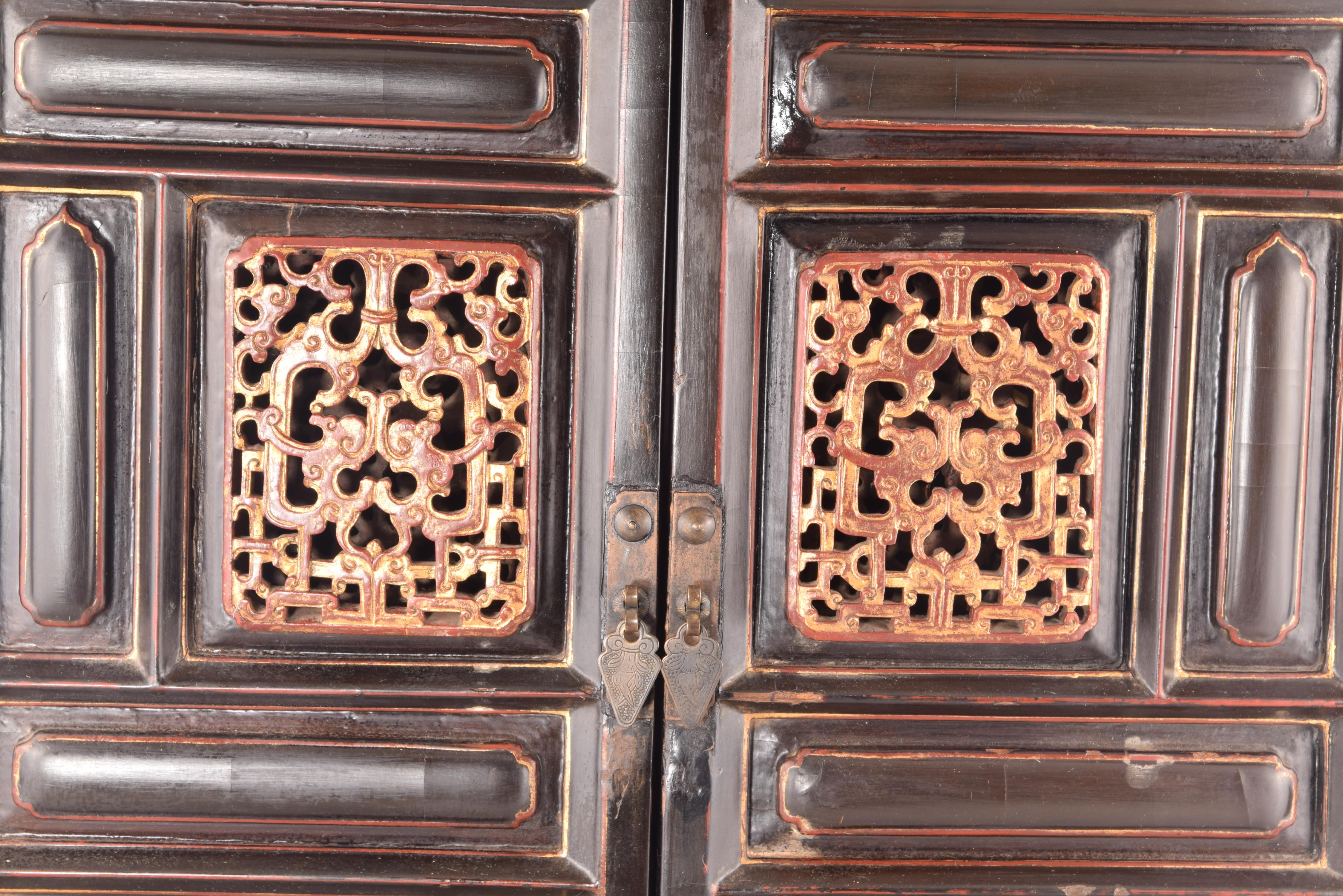 Oriental cupboard. Wood, metal. 19th century. For Sale 3