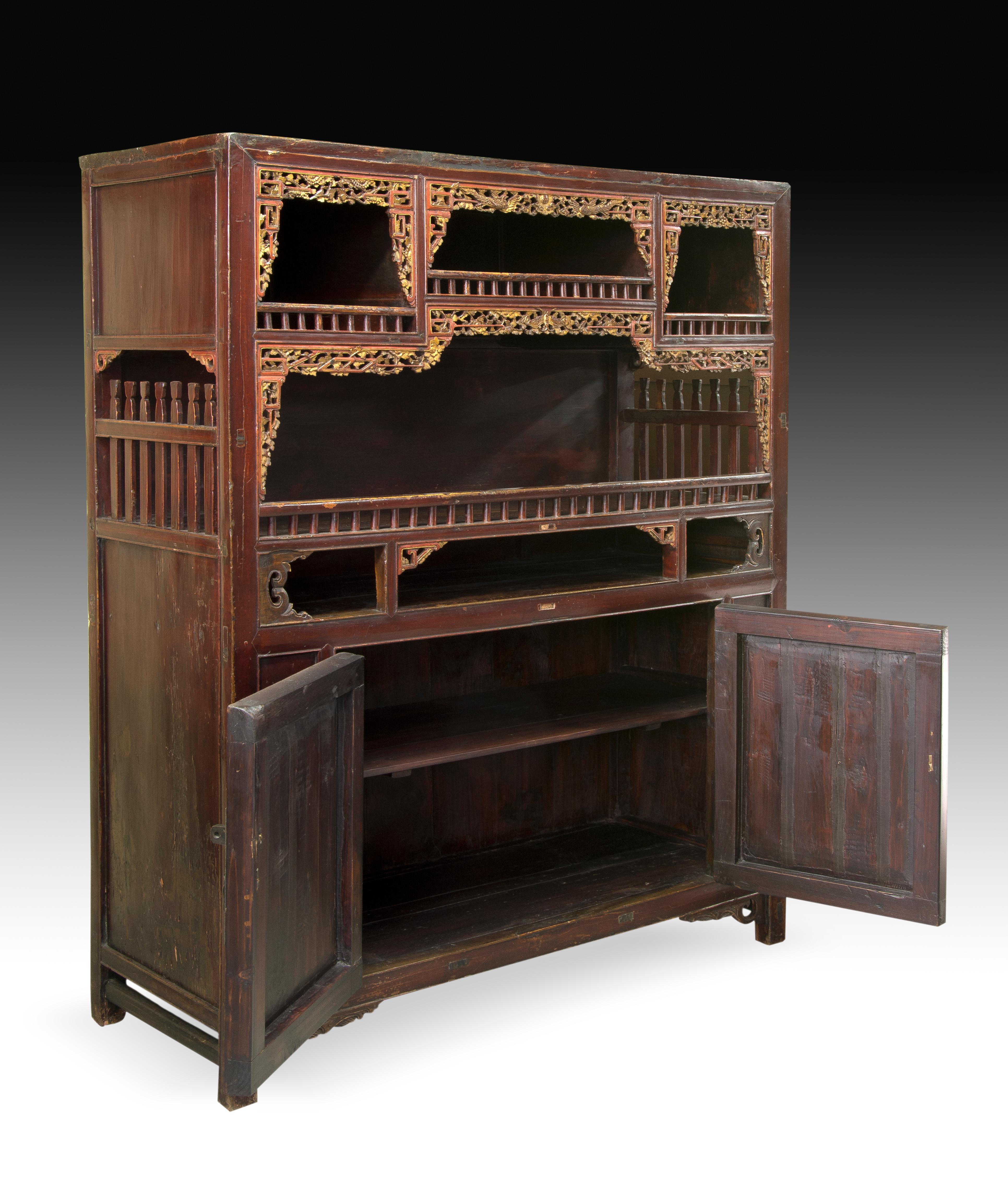 Other Oriental Cupboard Wood, Metal, circa Early 20th Century For Sale