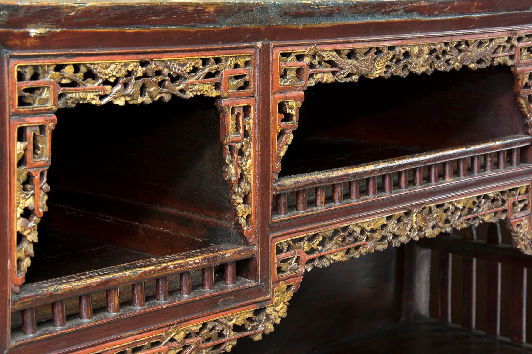 Oriental Cupboard Wood, Metal, circa Early 20th Century In Fair Condition For Sale In Madrid, ES