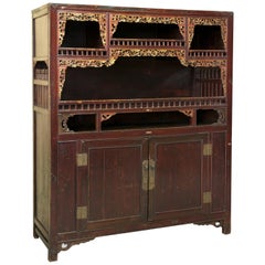 Oriental Cupboard Wood, Metal, circa Early 20th Century
