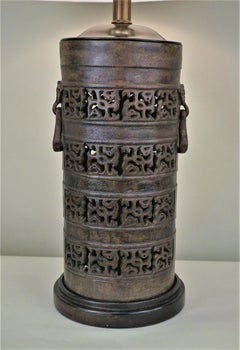 Oriental Cutout Bronze Table Lamp
