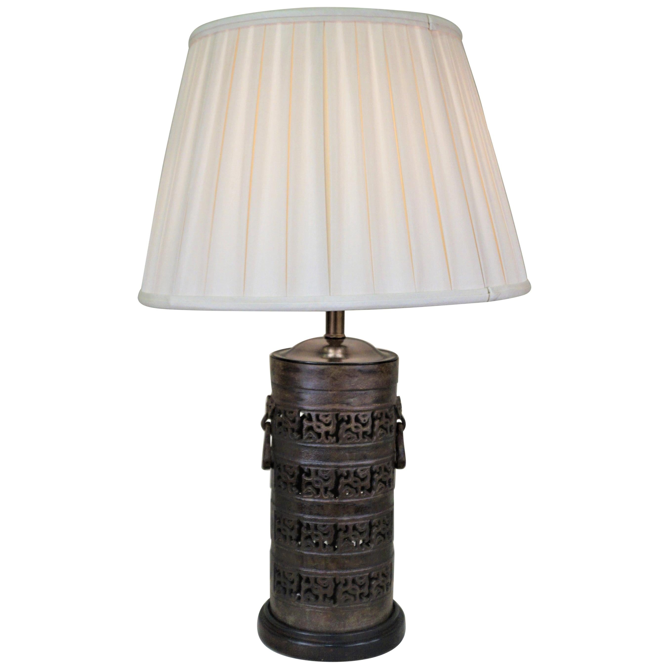 Oriental Cutout Bronze Table Lamp