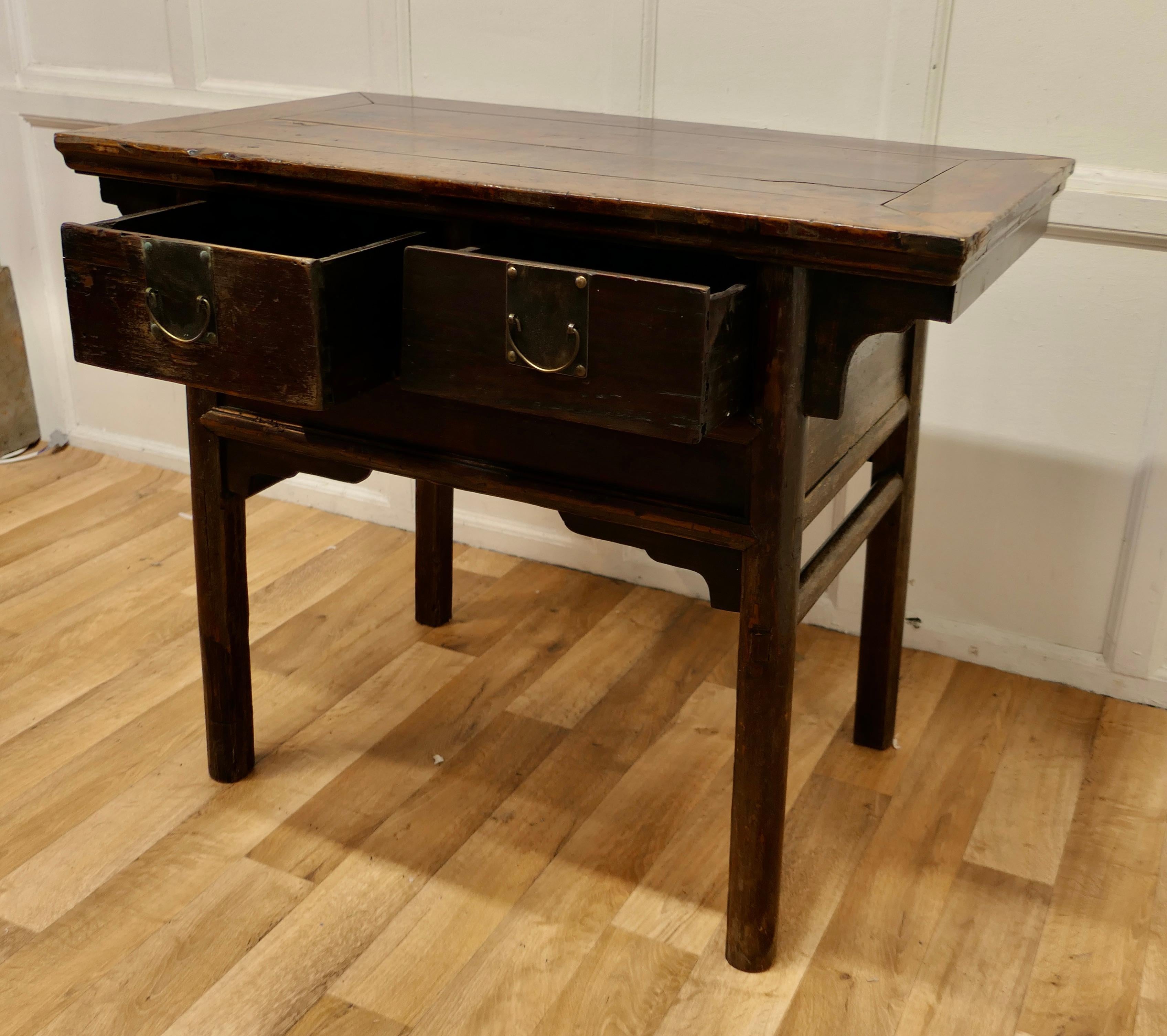 20th Century Oriental Deep Side Table or Work Table For Sale