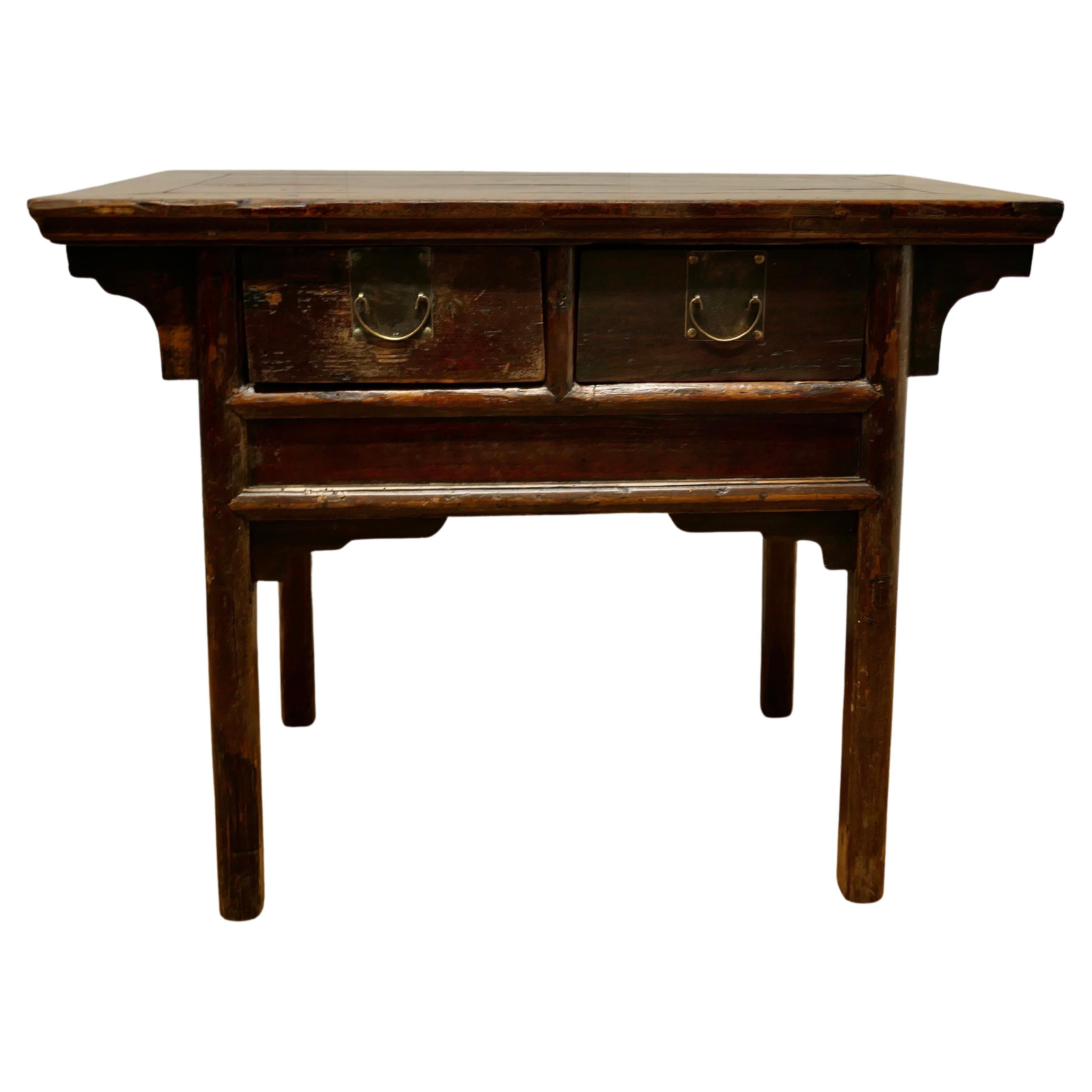 Oriental Deep Side Table or Work Table For Sale