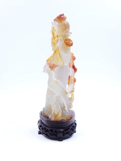 Oriental figure, Qing Dynasty, woman carved in carnelian agate