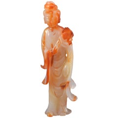 Vintage Oriental Figurine, Hard Stone, 20th Century