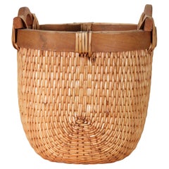 Oriental Fisherman Basket with Wooden Handles