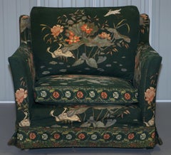 Orientalische orientalische florale und Vogelpolsterung Vintage Country House Mansion Club Sessel