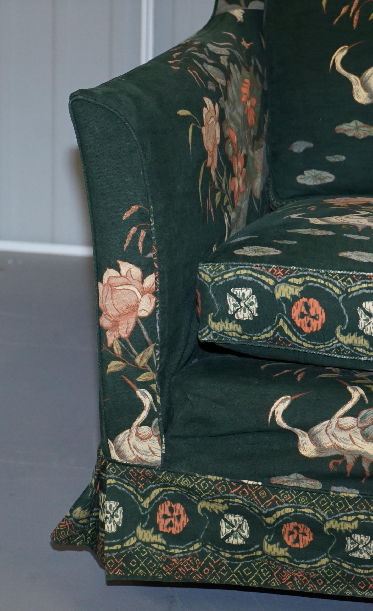 20th Century Oriental Floral and Bird Upholstery Vintage Country House Mansion Club Armchair