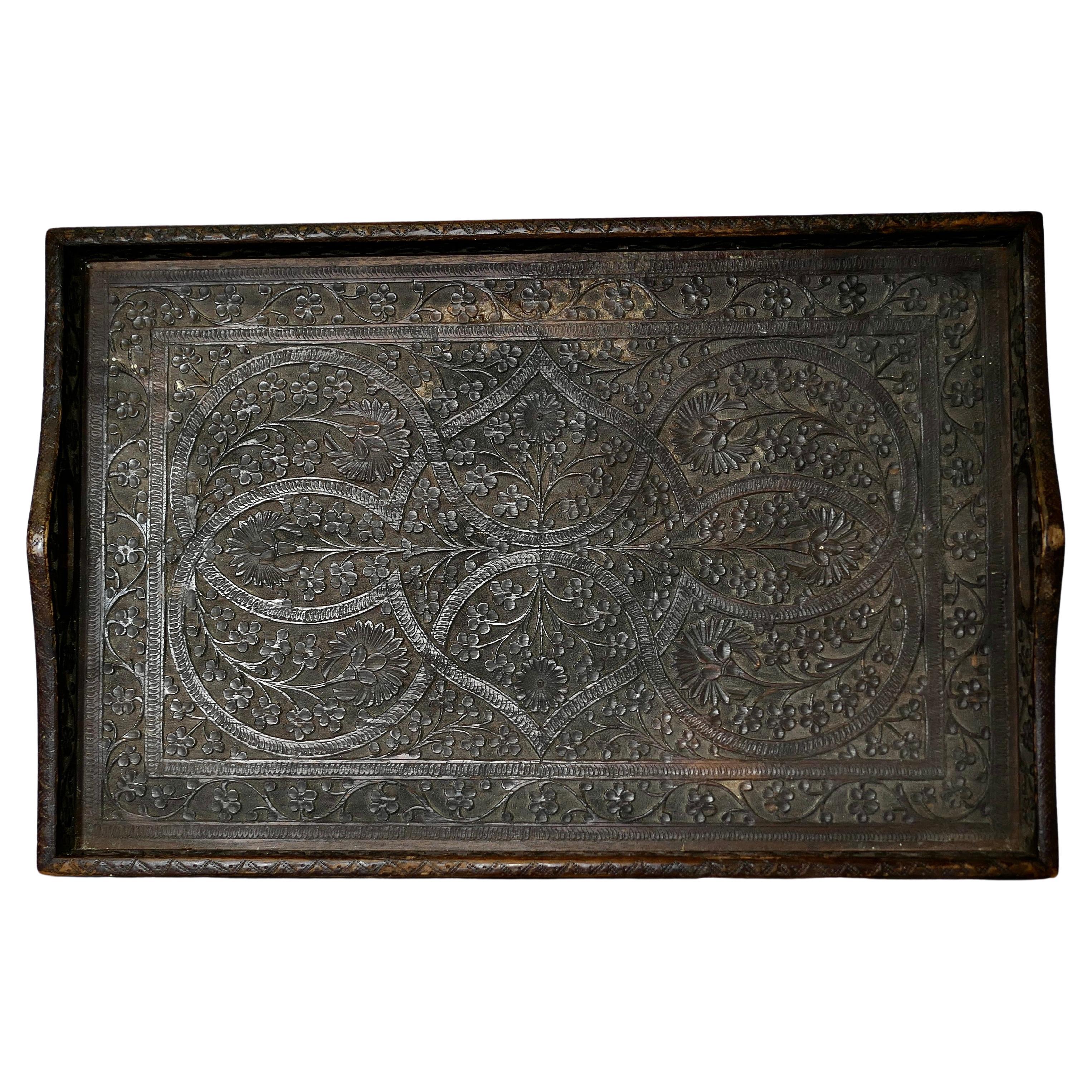 Bandeja tallada Oriental Folk Art