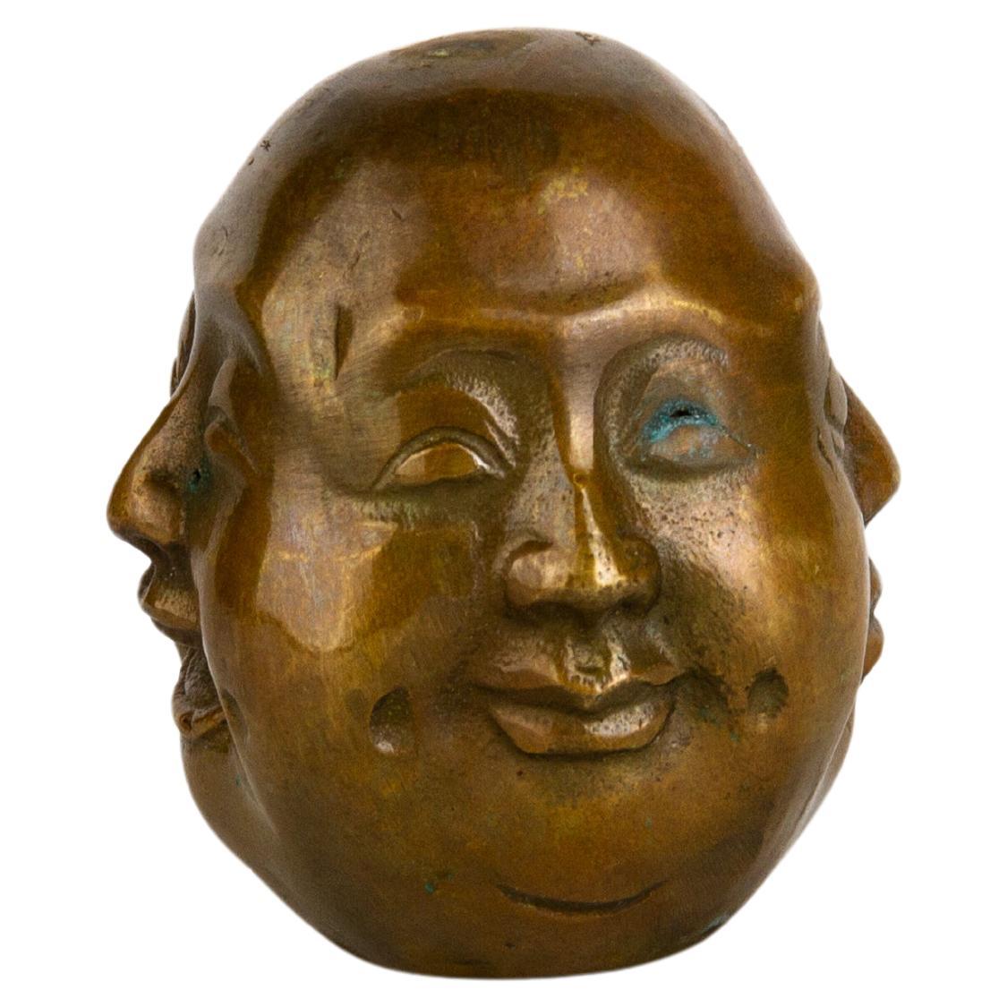Oriental Four Faced Buddha Bronze Sculpture 