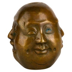 Oriental Four Faced Buddha Bronze Sculpture 