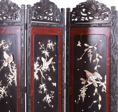 Oriental four-panel screen