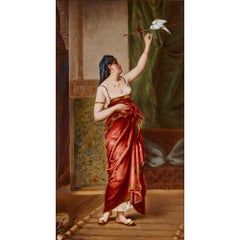 'Oriental Girl' German KPM Porcelain Plaque