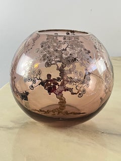 Oriental Glass Bowl Vase  1950s