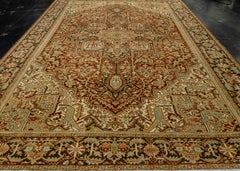 Orientalischer handgeknüpfter antiker Serapi-Teppich 10'1" x 13'10"
