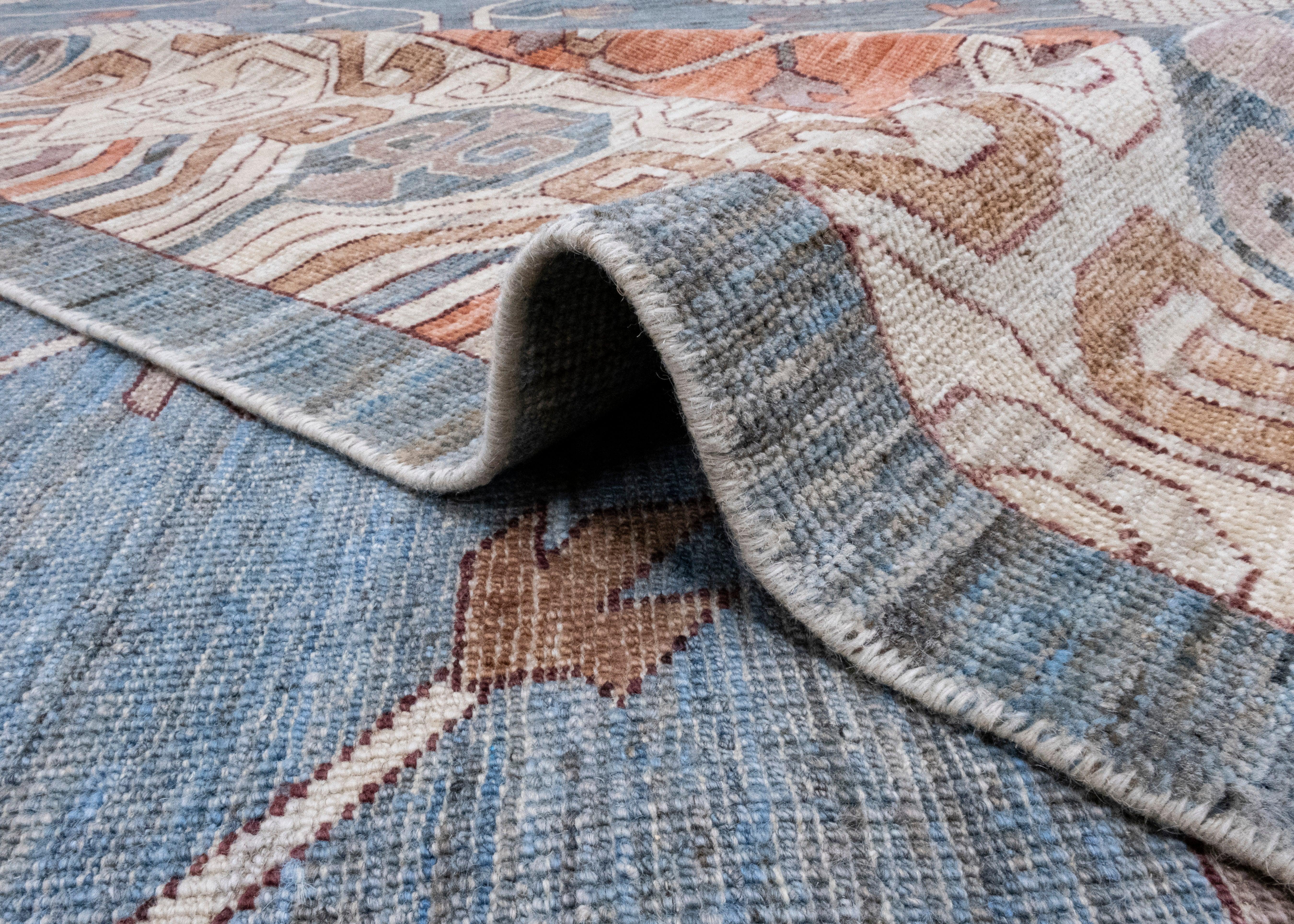 Wool Oriental Hand Knotted Oushak Rug 13'2
