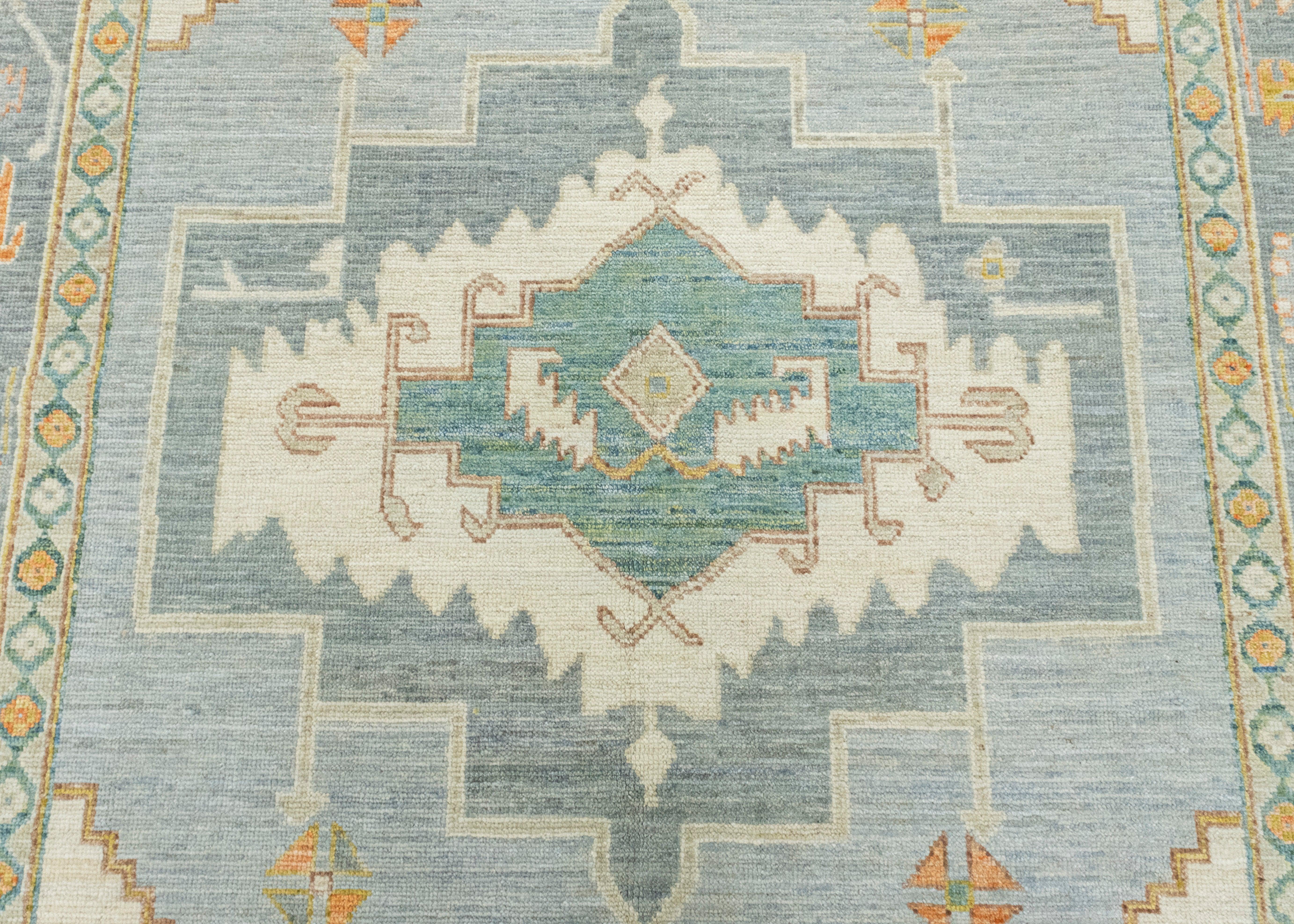 Orientalischer handgeknüpfter Oushak-Teppich 6'1