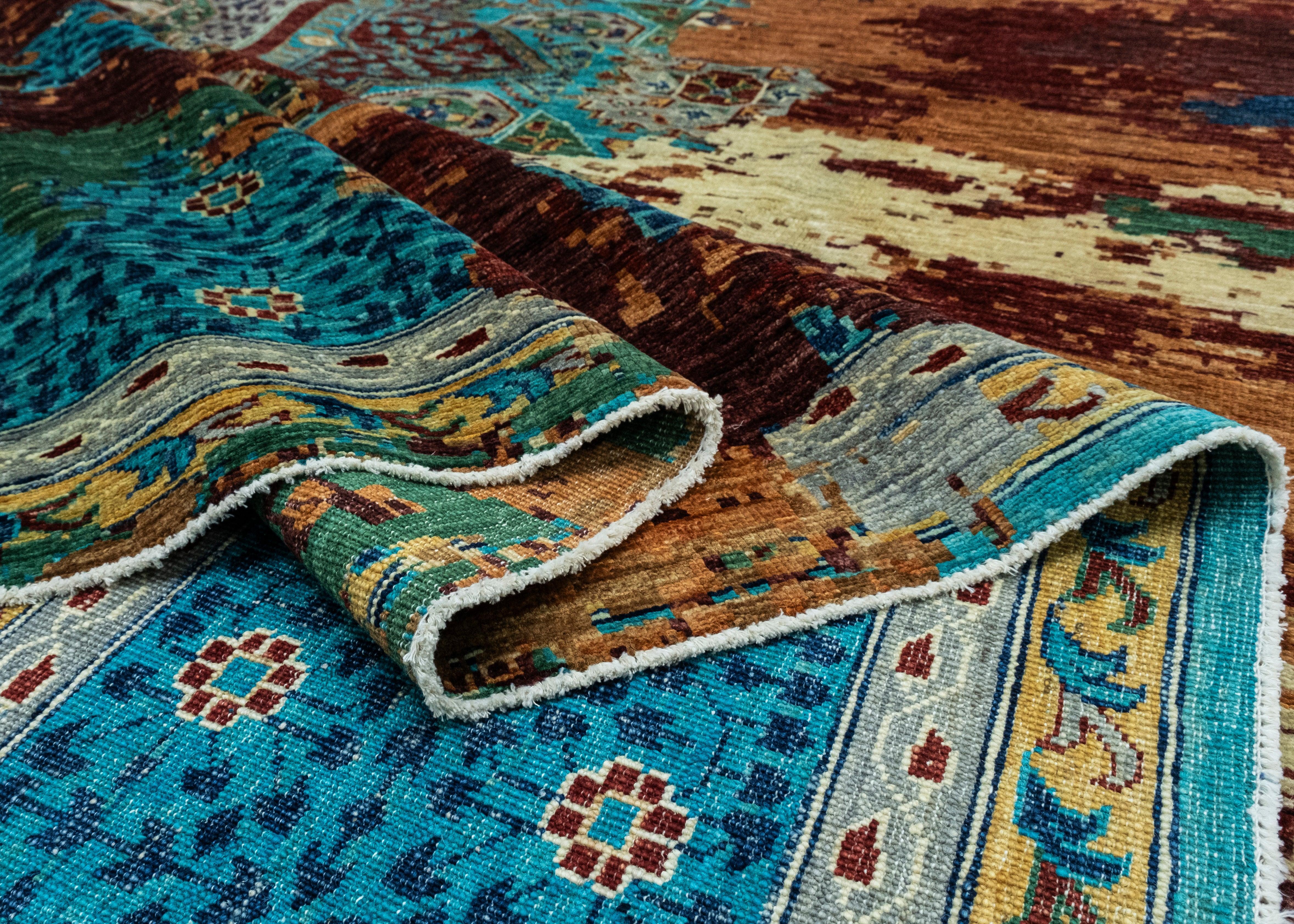 Wool Oriental Hand Knotted Rug 9'2