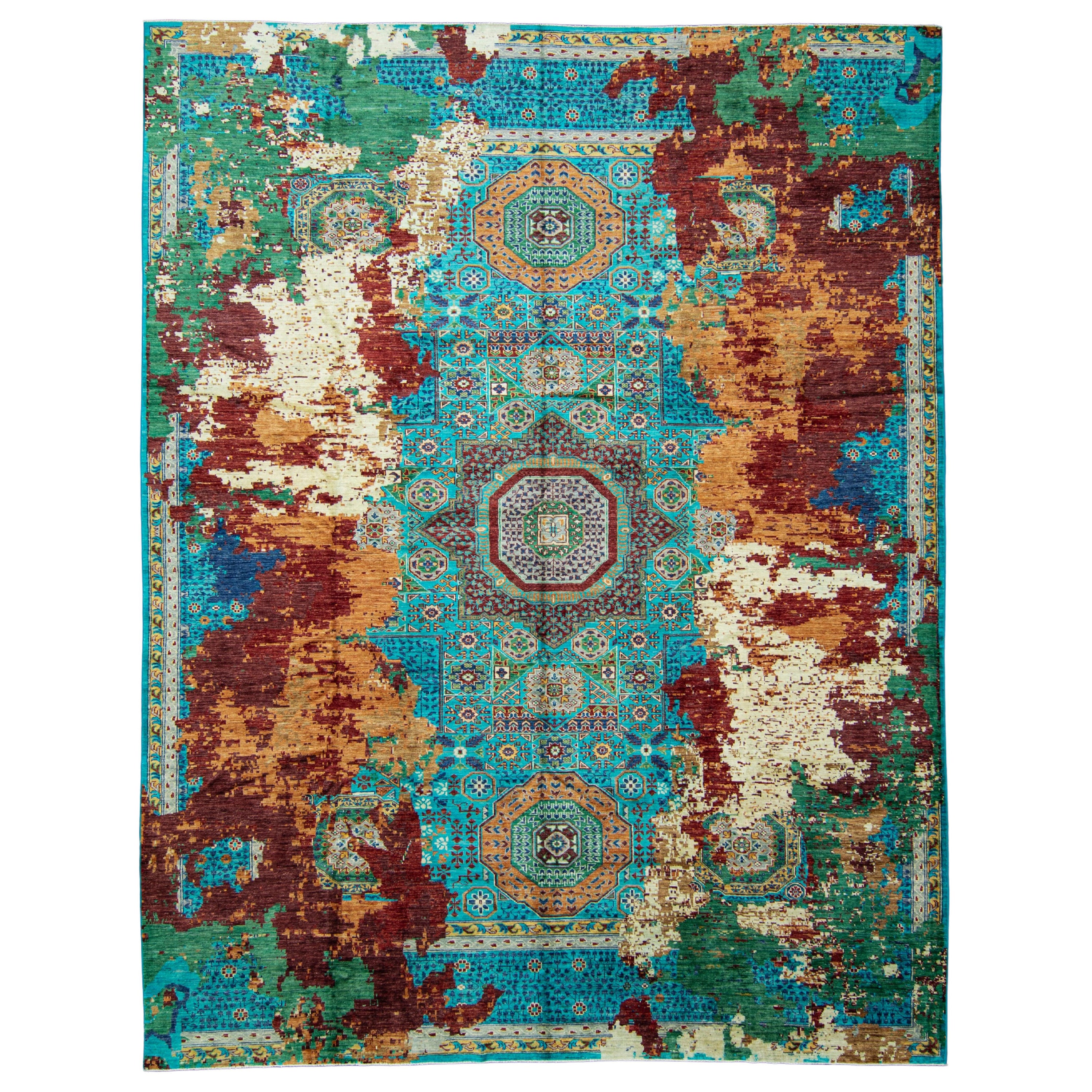 Oriental Hand Knotted Rug 9'2" x 11'9" #17805 For Sale