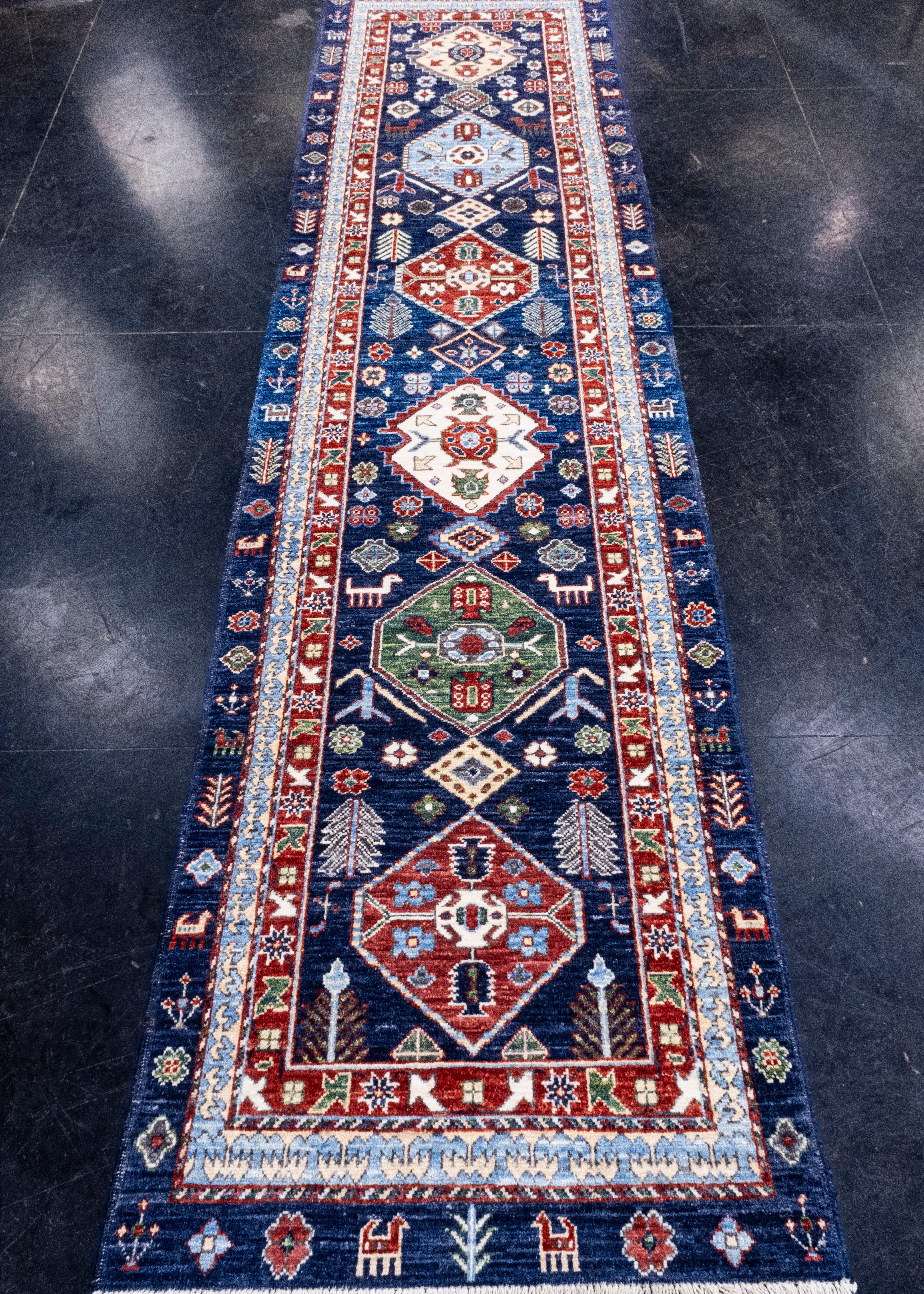 Oriental Hand Knotted Runner Rug 2'8