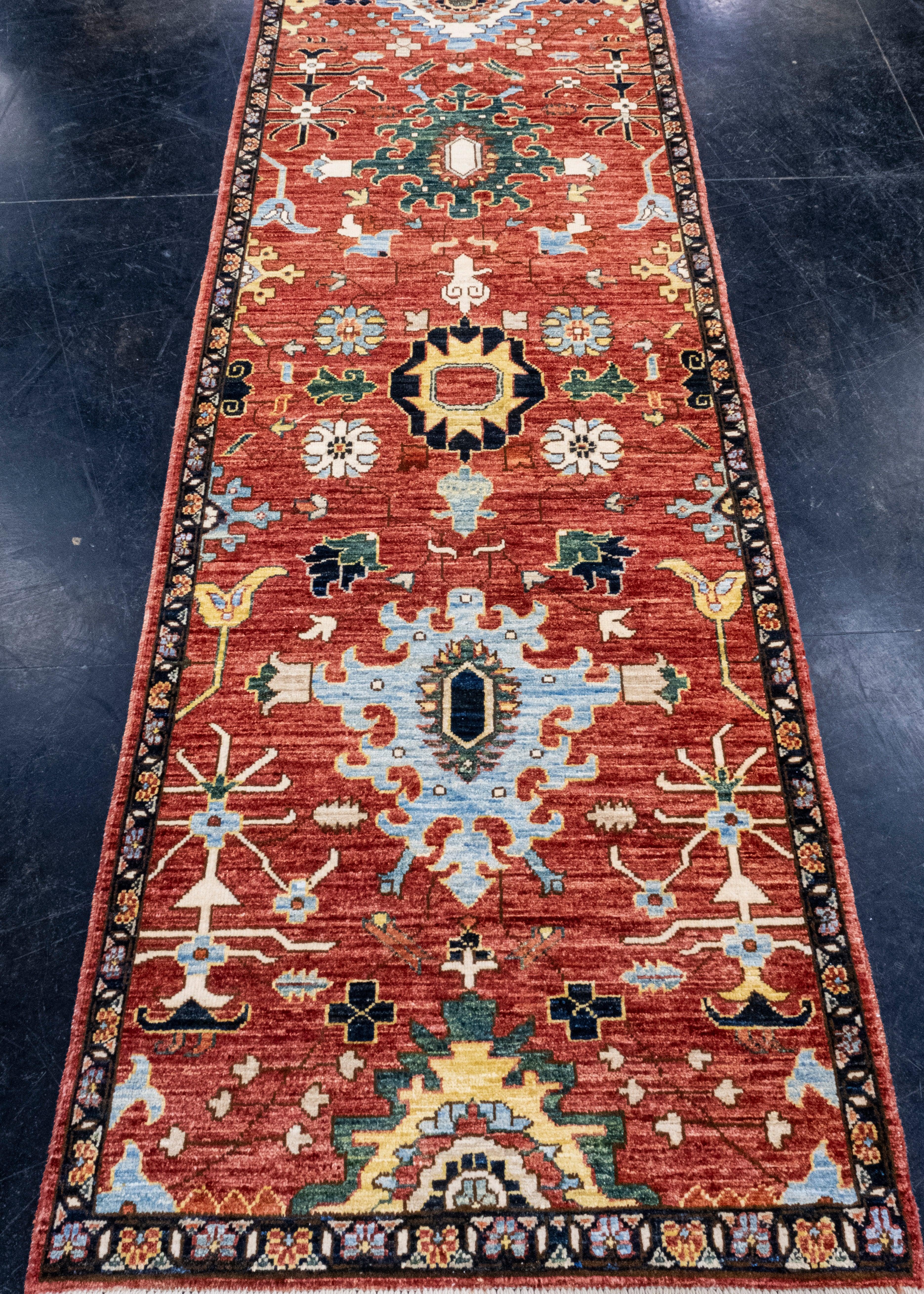 Oriental Hand Knotted Runner Rug 2'9