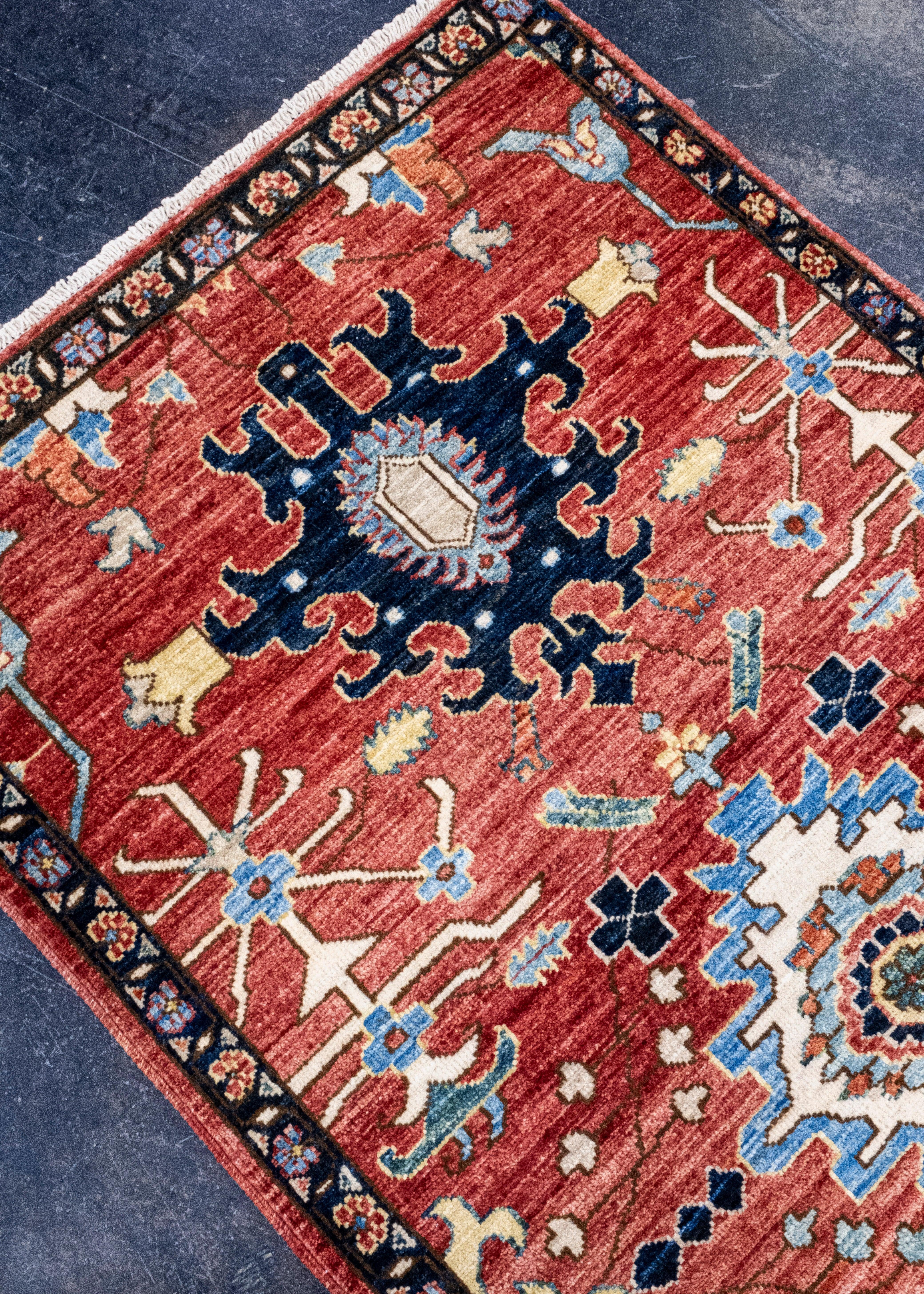 Oriental Hand Knotted Runner Rug 2'9