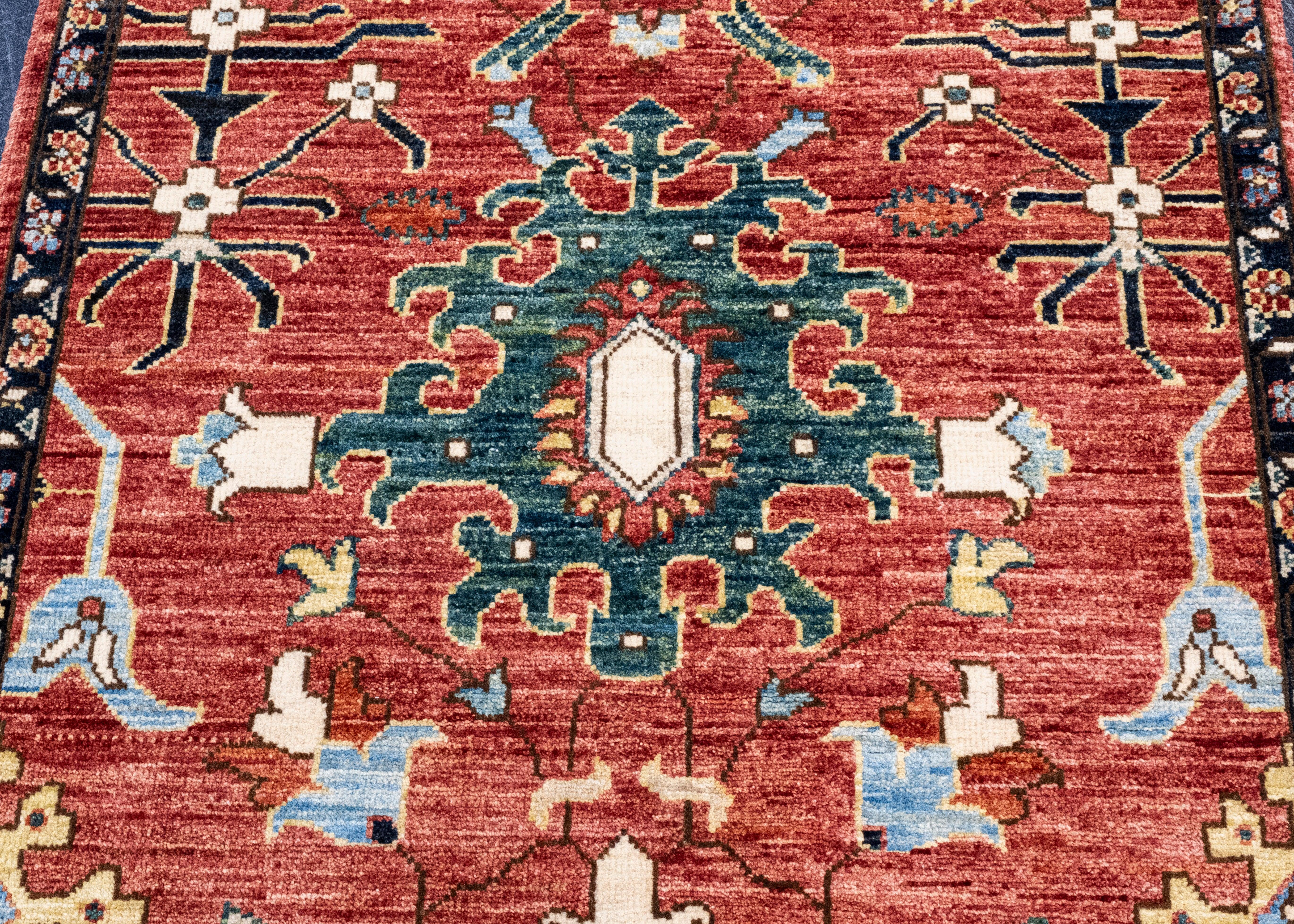 Contemporary Oriental Hand Knotted Runner Rug 2'9