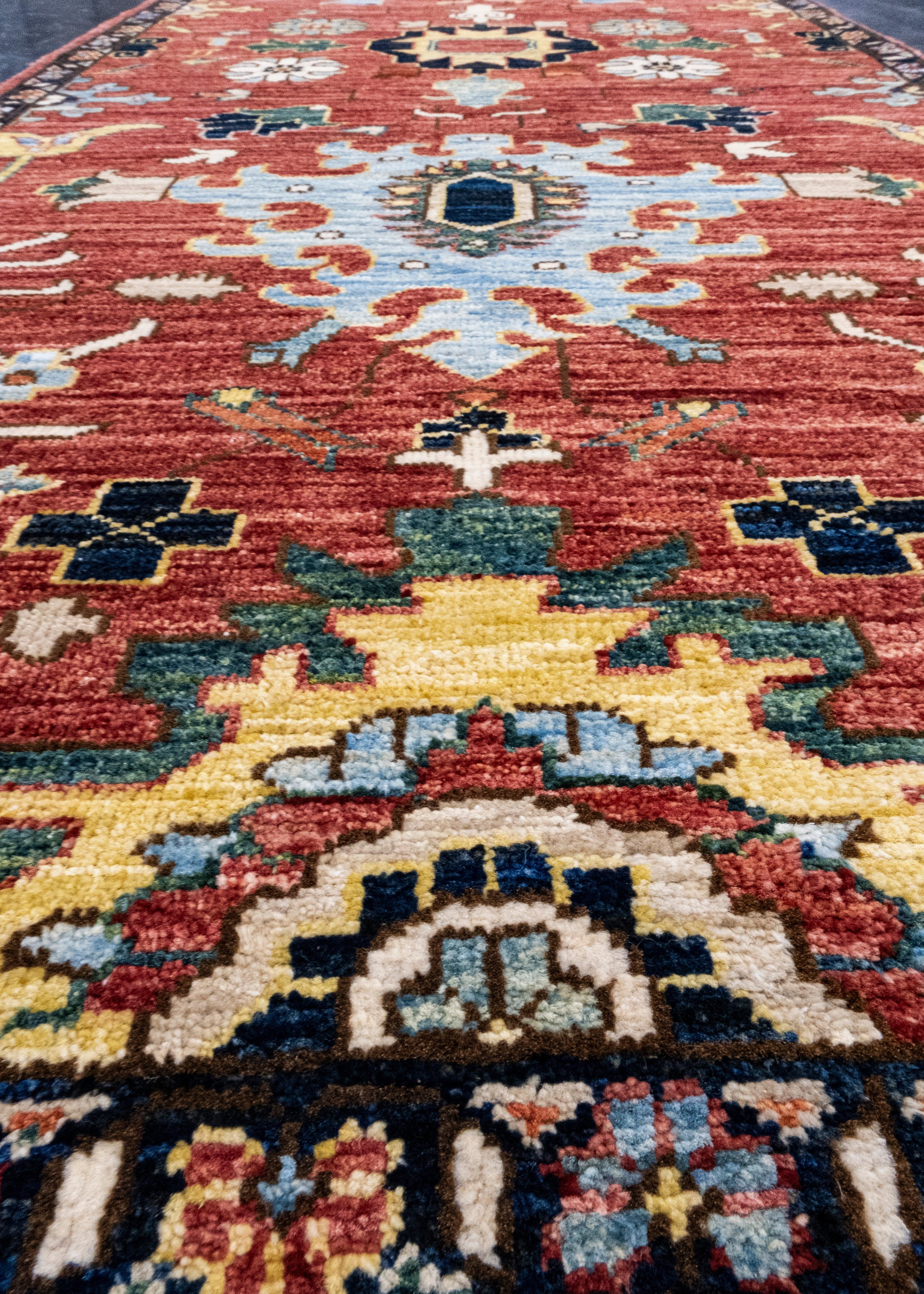 Wool Oriental Hand Knotted Runner Rug 2'9