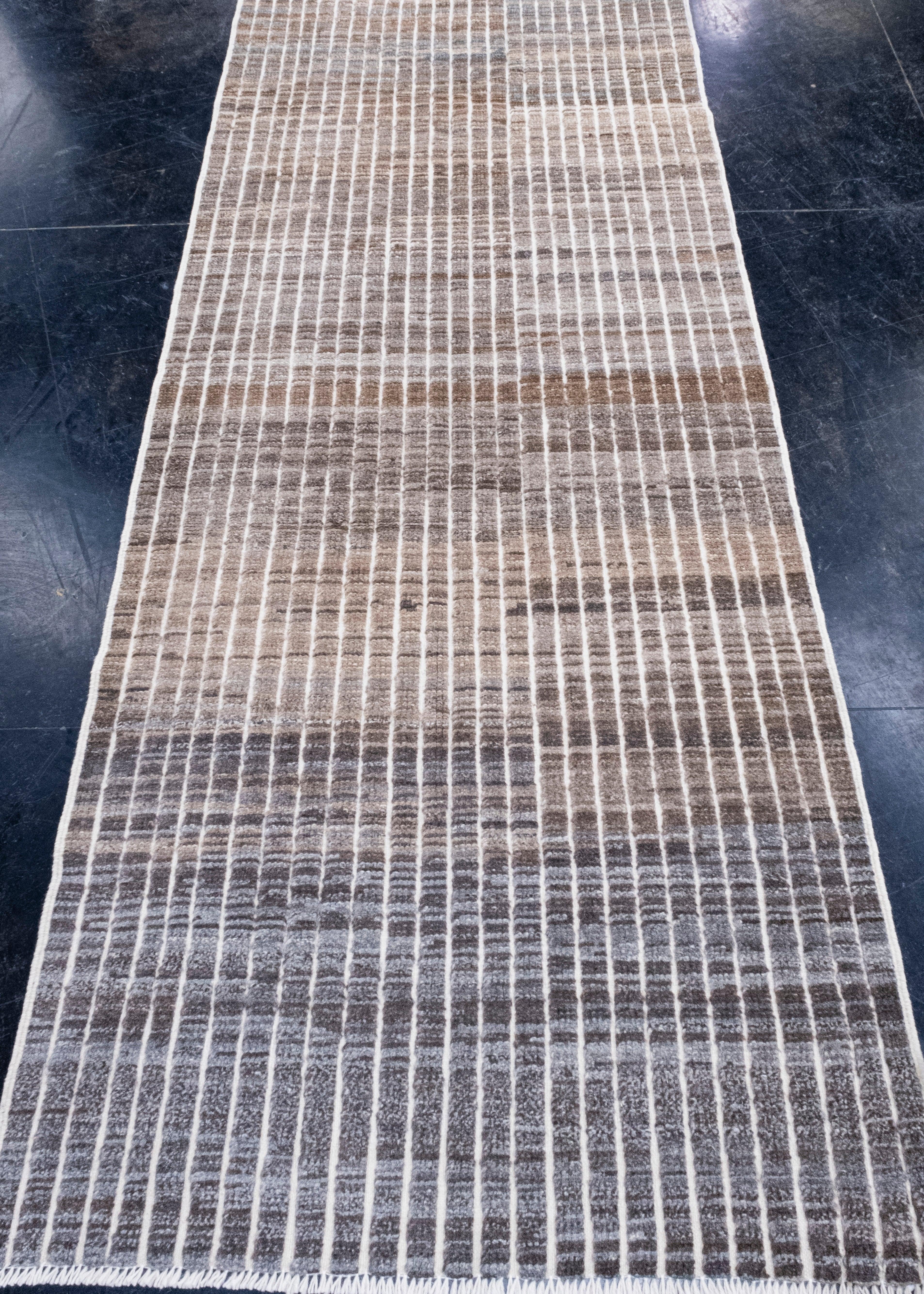 Oriental Hand Knotted Runner Rug 3' x 9'7