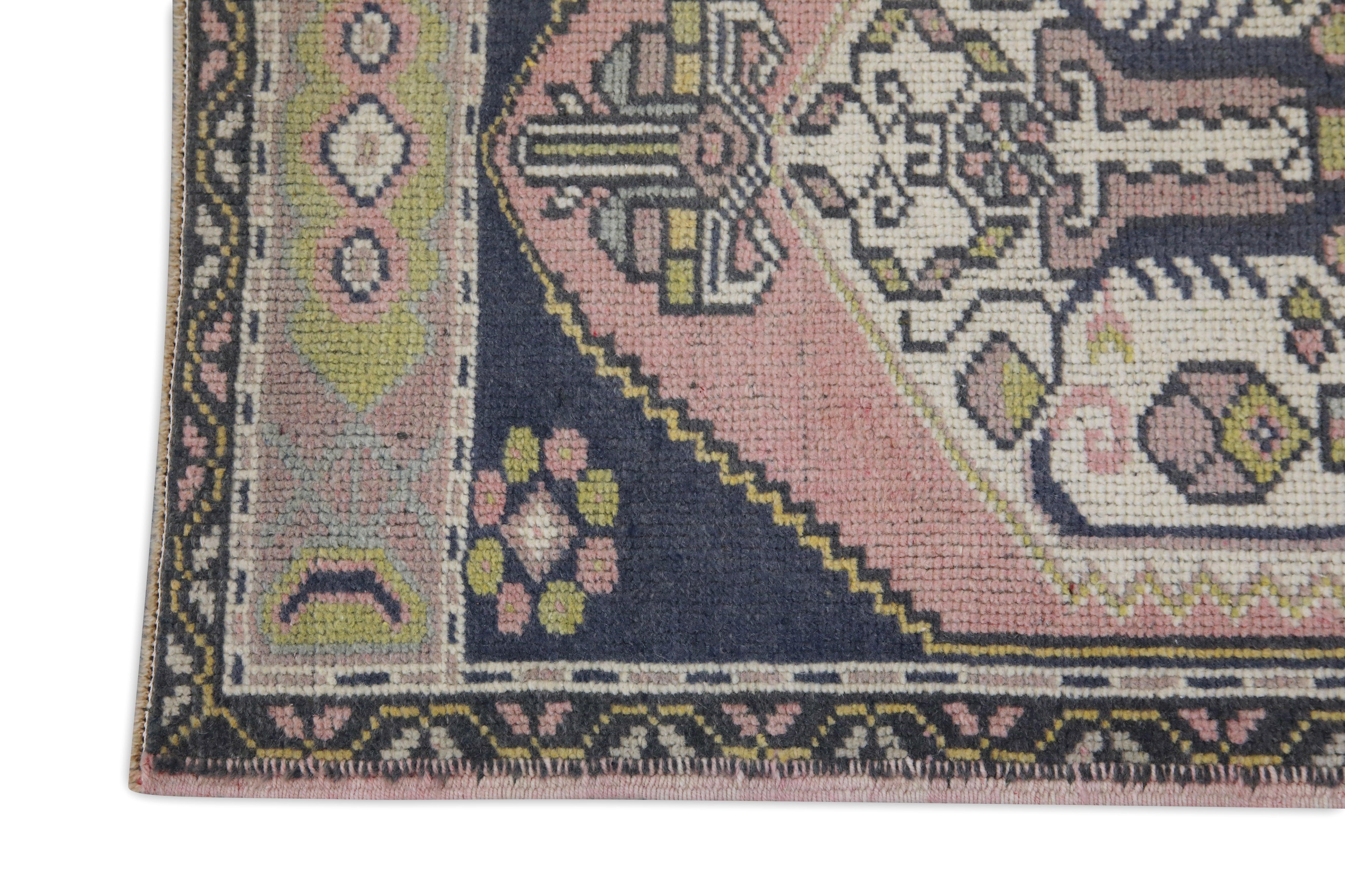 Hand-Knotted Oriental Hand Knotted Turkish Mini Rug 1'11