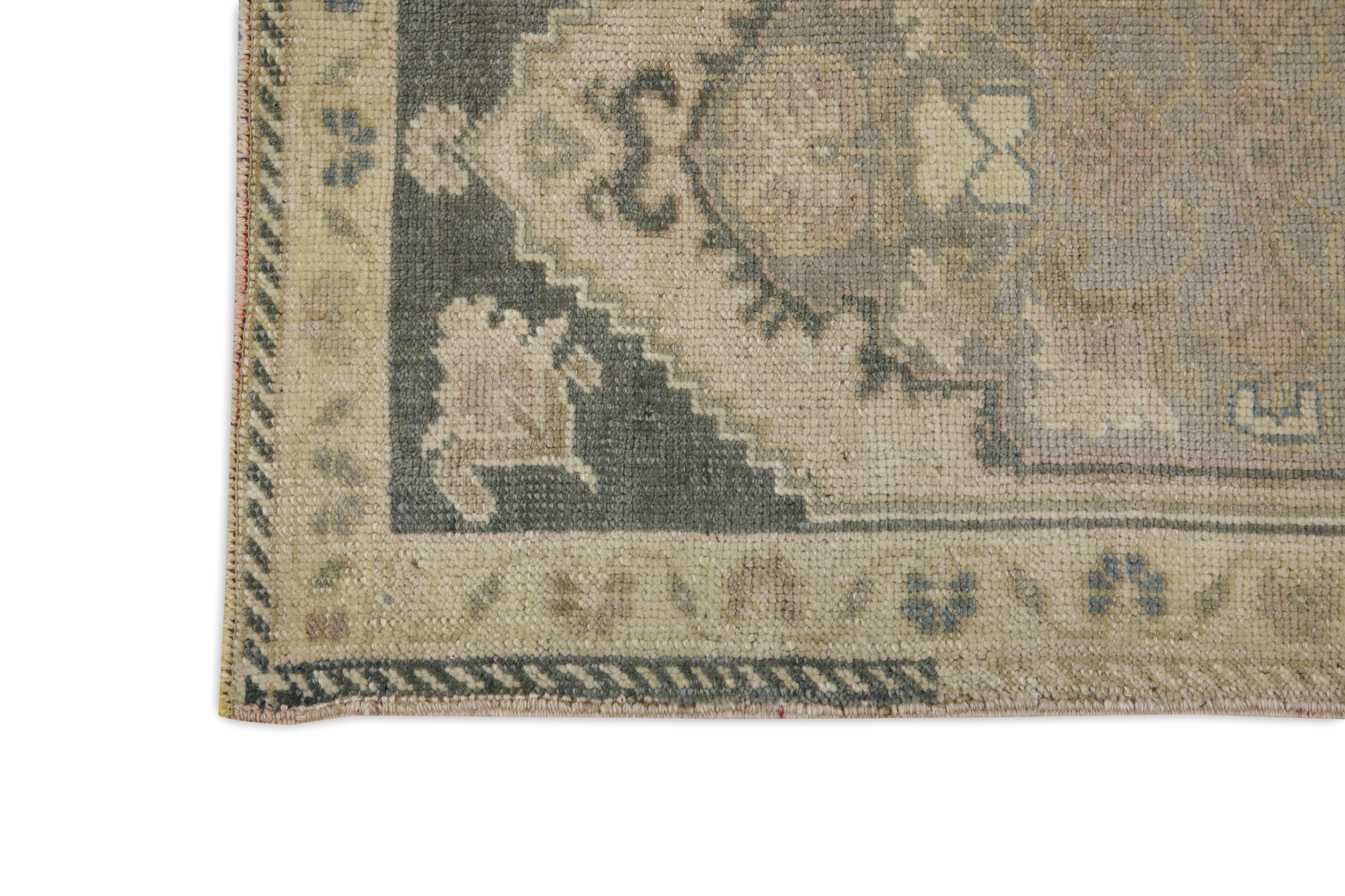 Hand-Knotted Oriental Hand Knotted Turkish Mini Rug 1'7