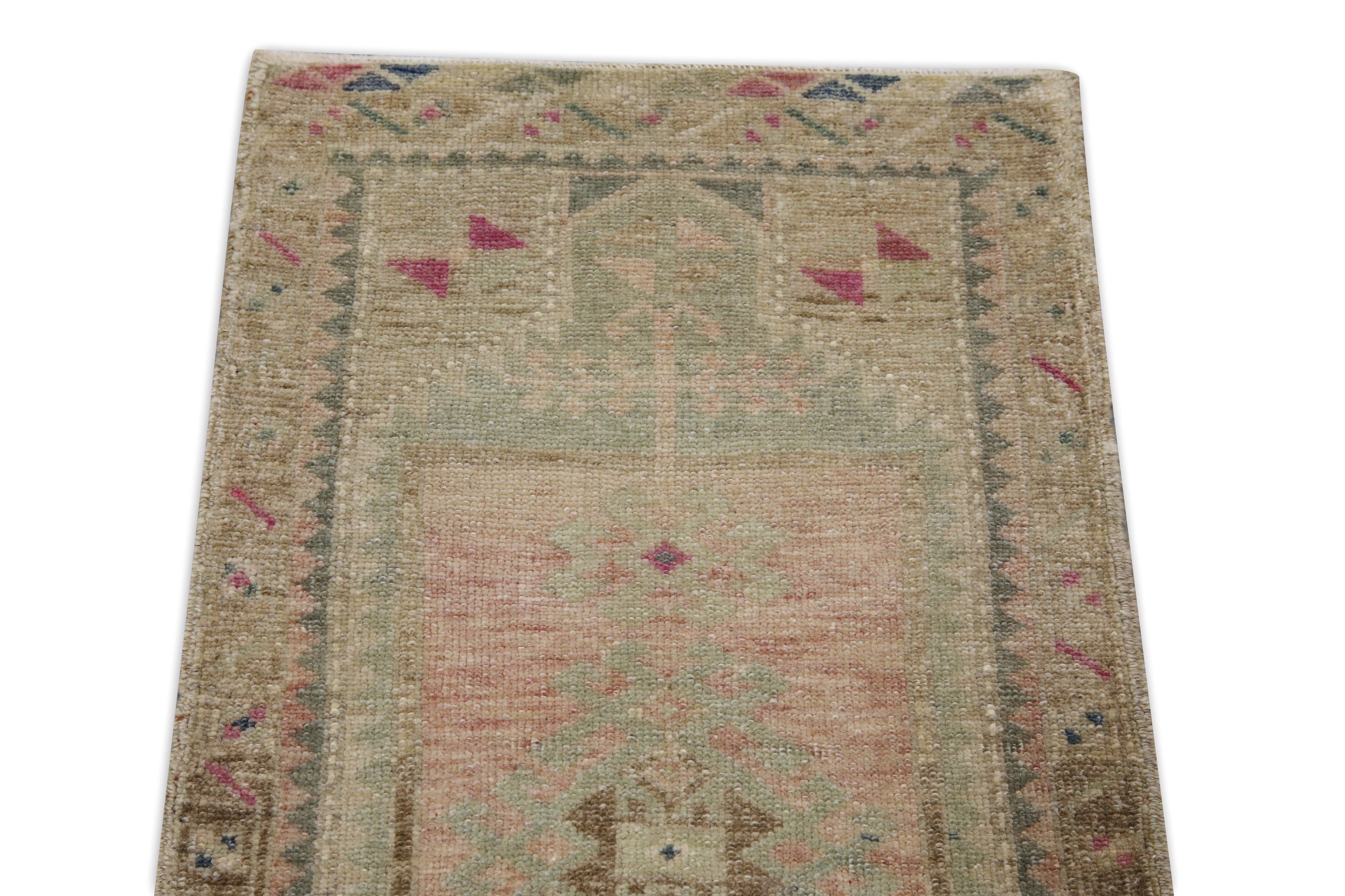 Oriental Hand Knotted Turkish Mini Rug 1'8