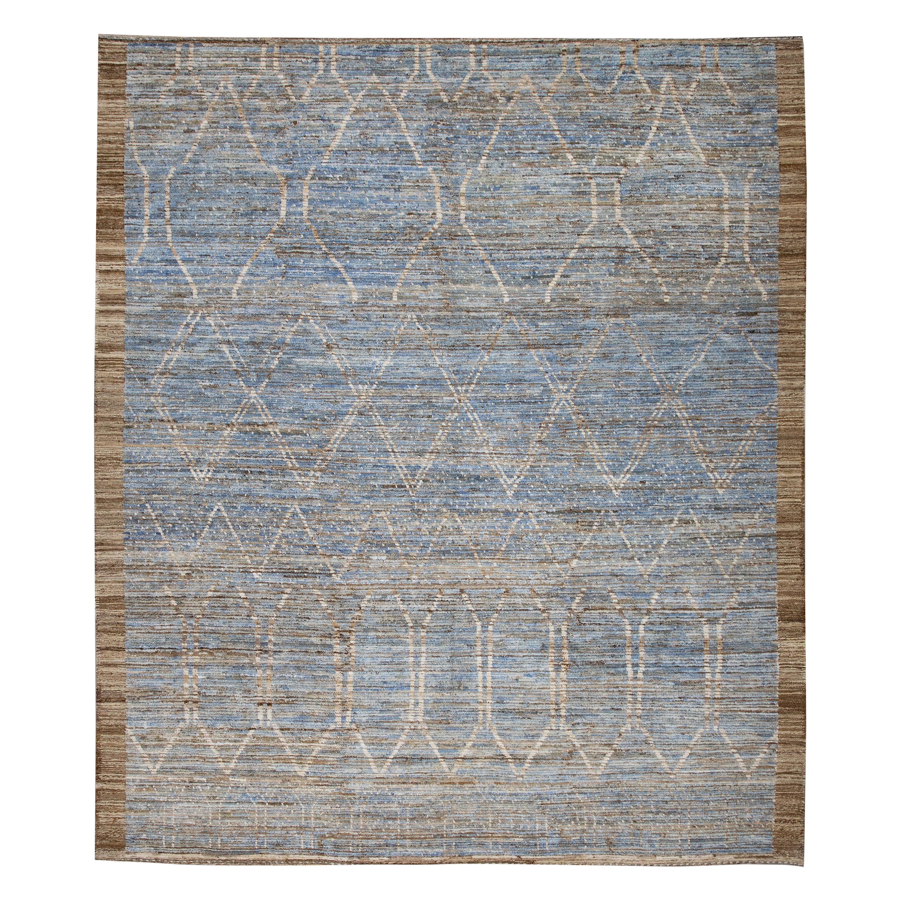 Orientalischer handgeknüpfter türkischer moderner Teppich 8'6" x 9'11" #6017