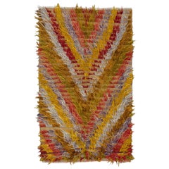 Orientalischer handgeknüpfter türkischer moderner Tulu-Teppich 3'4" x 5'5'" #1045