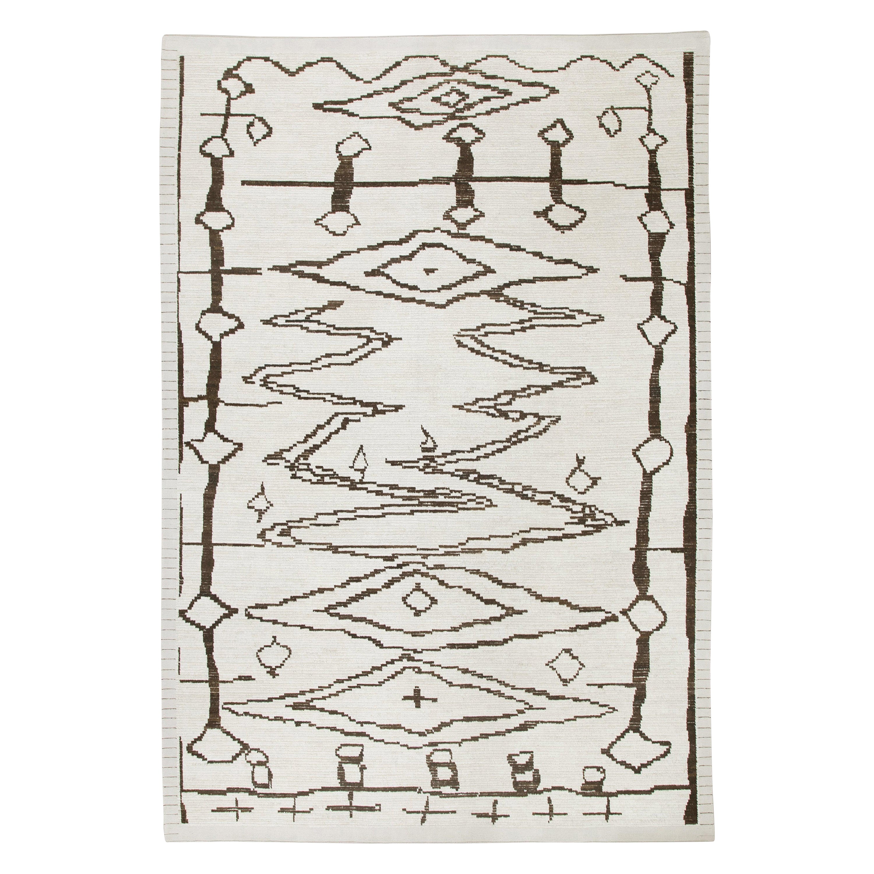 Orientalischer handgeknüpfter türkischer moderner Tulu-Teppich 9' x 12'6" #6213 im Angebot