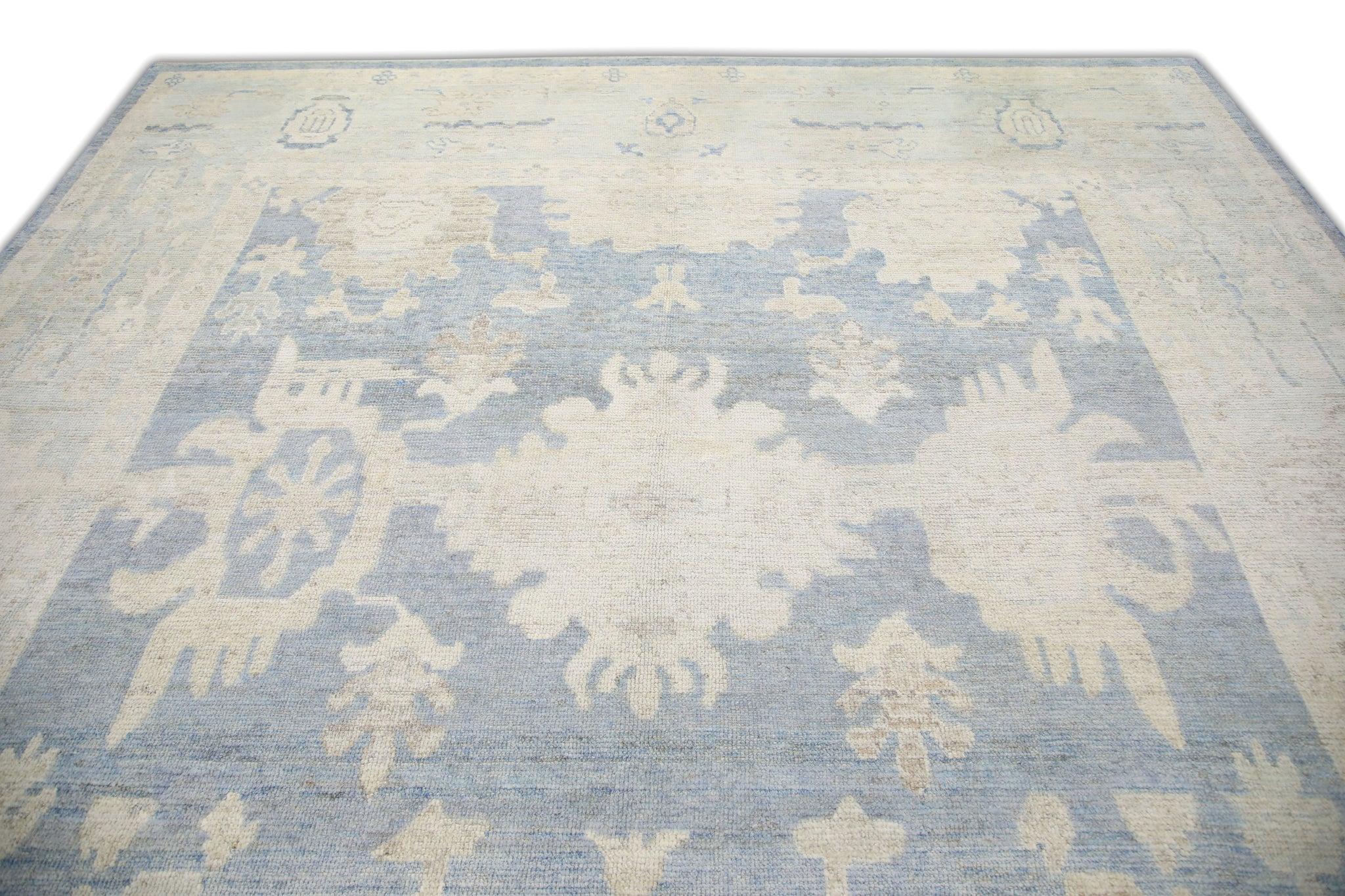 Moderne Tapis Oushak turc noué à la main 10'5