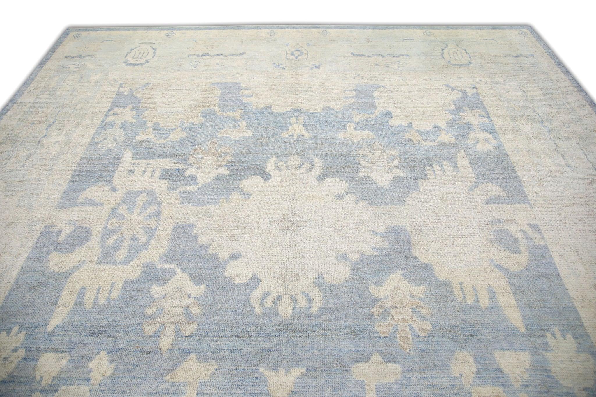 Modern Oriental Hand Knotted Turkish Oushak Rug 10'5