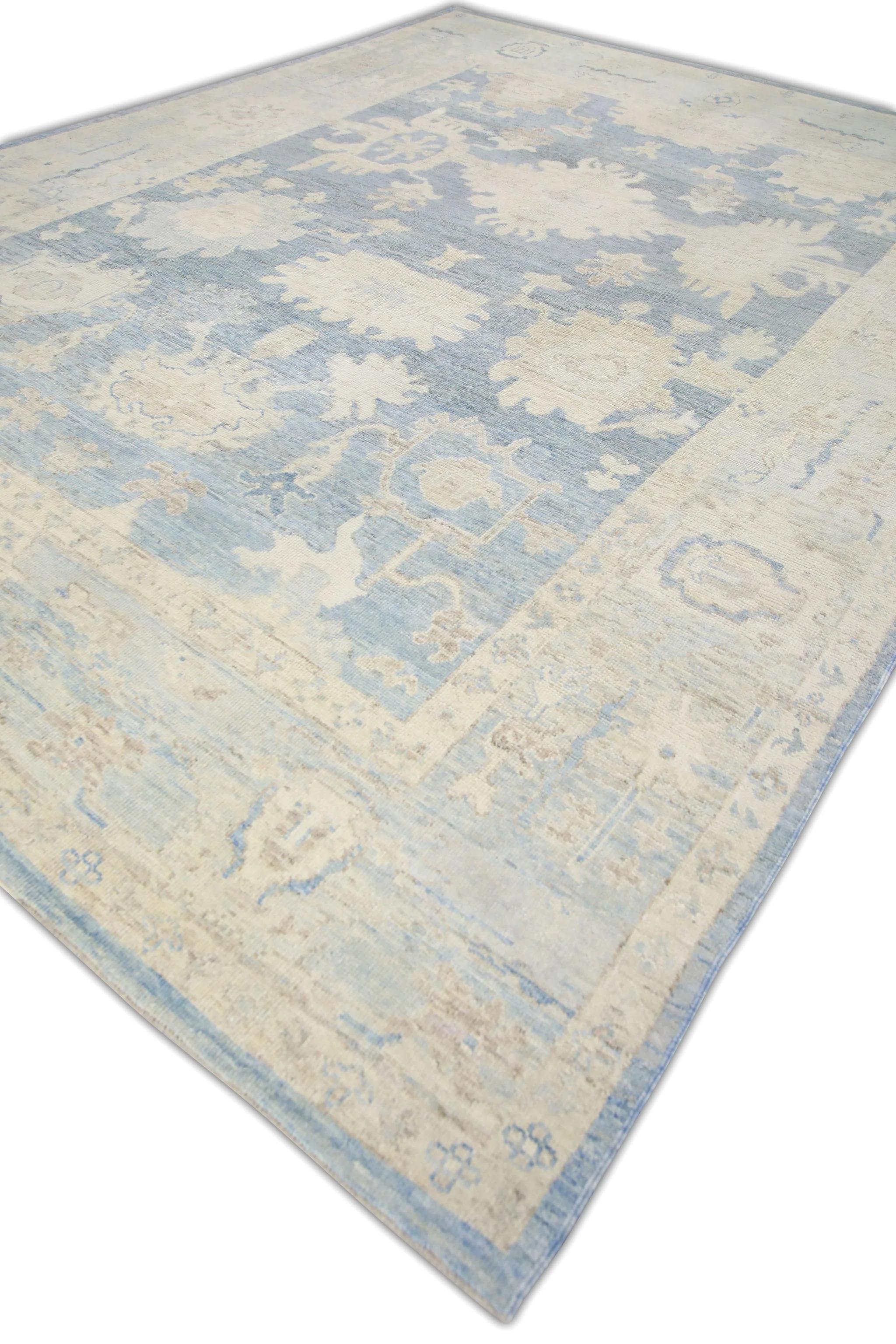 Contemporary Oriental Hand Knotted Turkish Oushak Rug 10'5