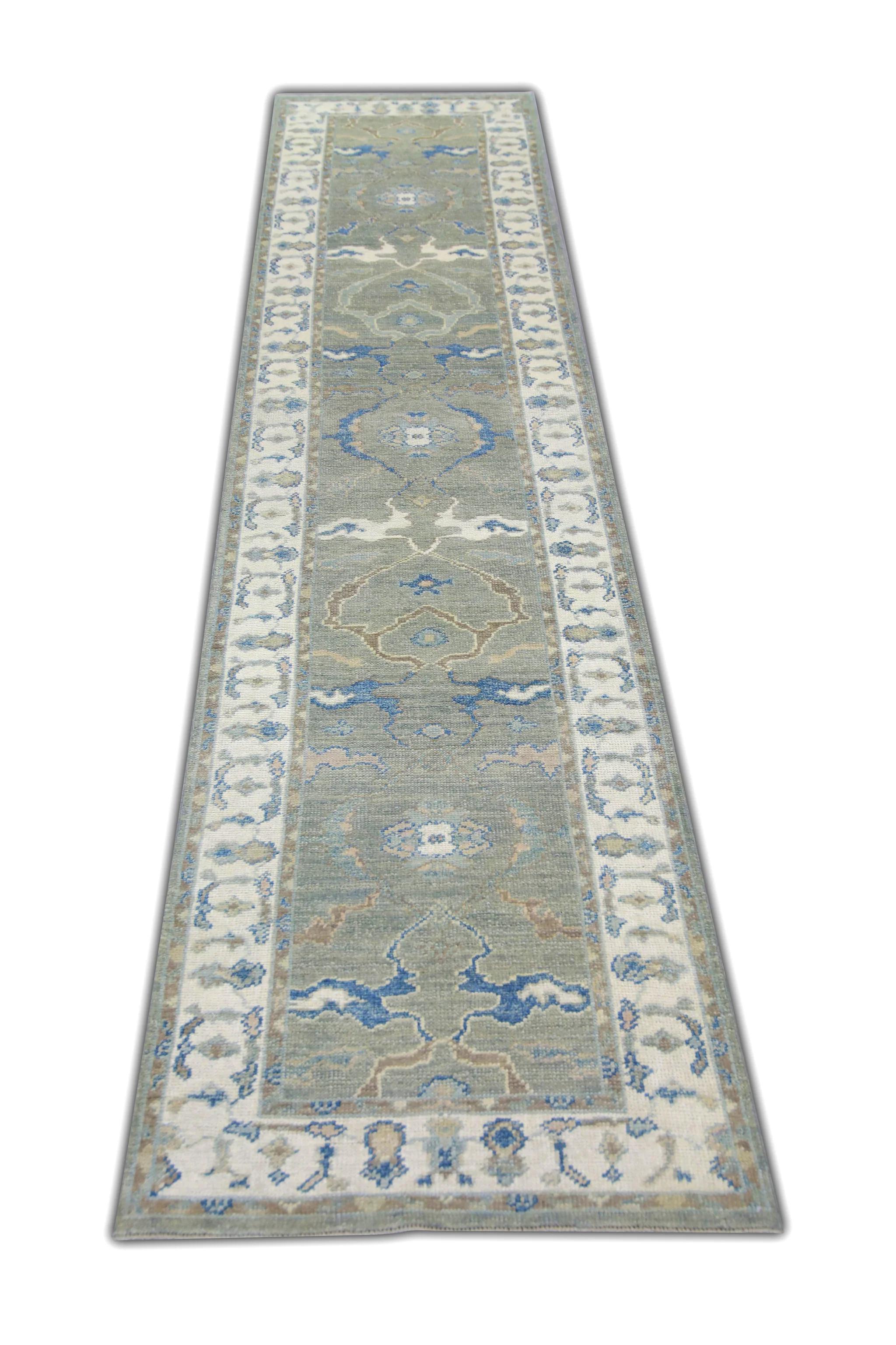 Orientalischer handgeknüpfter türkischer Oushak-Teppich 2'10